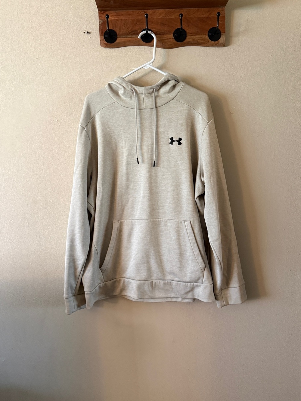 Under Armour Men's Crean Oatmeal Heather Loose Fit Hoodie Athleisure size XL